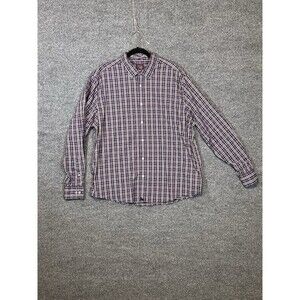 UNTUCKit Millbrook Stretch Performance Maroon Blue Plaid Long Sleeve Shirt 2XL